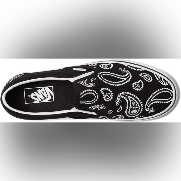 Vans Classic Slip-On (Peace Paisley) EUC Black/True White Men's 8.5, Women's 10 - Picture 2 of 9